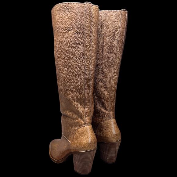 LUCKY BRAND Espositoh Women 8M Honey Pebbled Br own Leather Knee High Boots Ride - Picture 3 of 16
